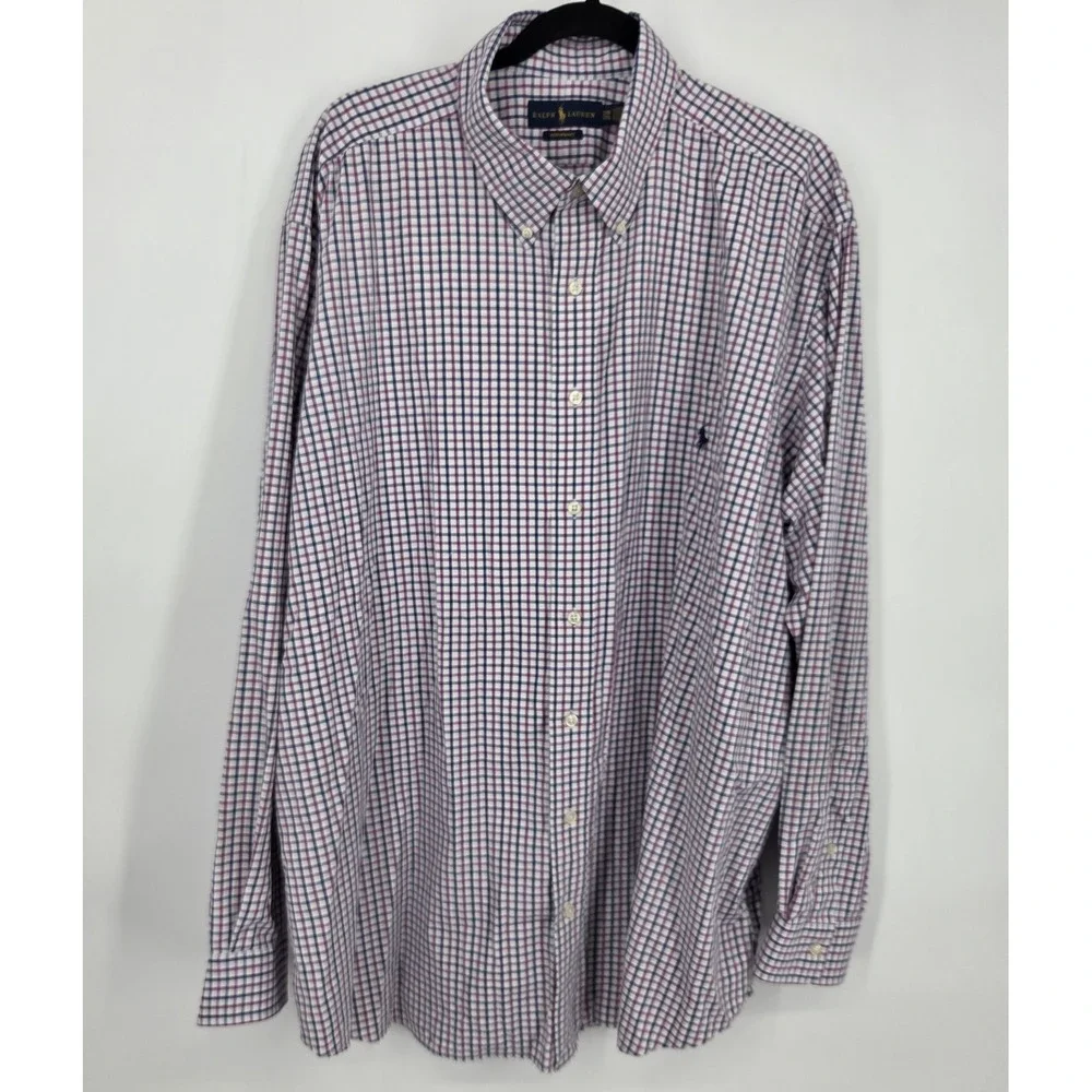 Polo Ralph Lauren Mens Performance Button Down Shirt Men's 2XB Multicolor Check